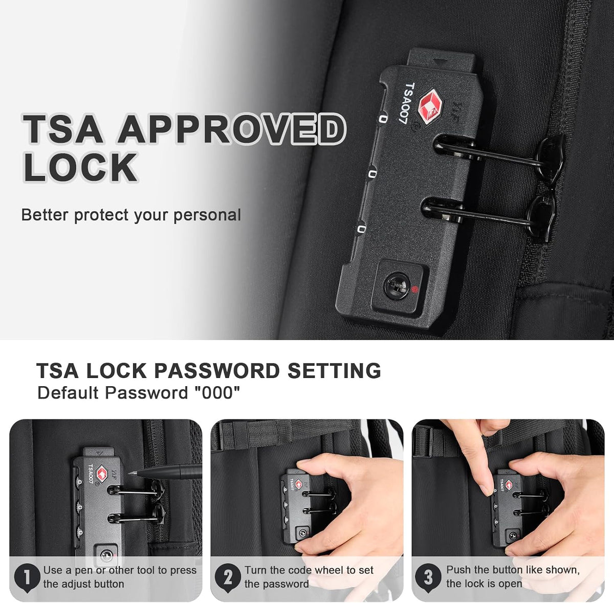 Vacuum Seal Travel Backpack 60L – Air Compression System, Water-Resistant Carry-On Backpack with TSA Lock, 17' Laptop Compartment, Vacuum Pump Included for Travel, Business - Black