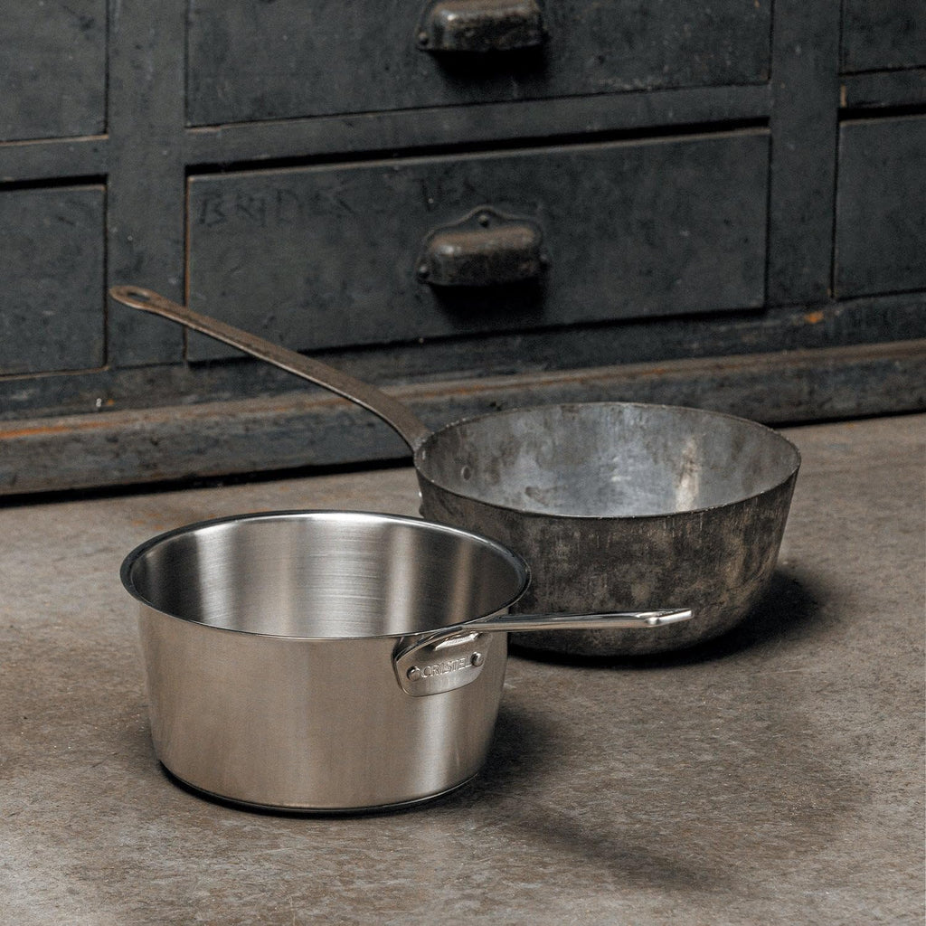 Cristel 1826 Collection 2 Qt. Saucepan, Made in France, 18/10 Stainless Steel, 3-Ply Construction, Double Riveted Fixed Handle, Oven and Dishwasher Safe