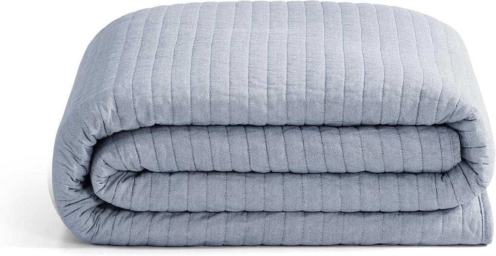 Tommy Hilfiger - King Quilt Set, Soft Cotton w/Breathable Feel, Lightweight Bedding for Year Round Comfort, 3 Piece Bed Set w/Matching Pillowcases (Christopher Blue)