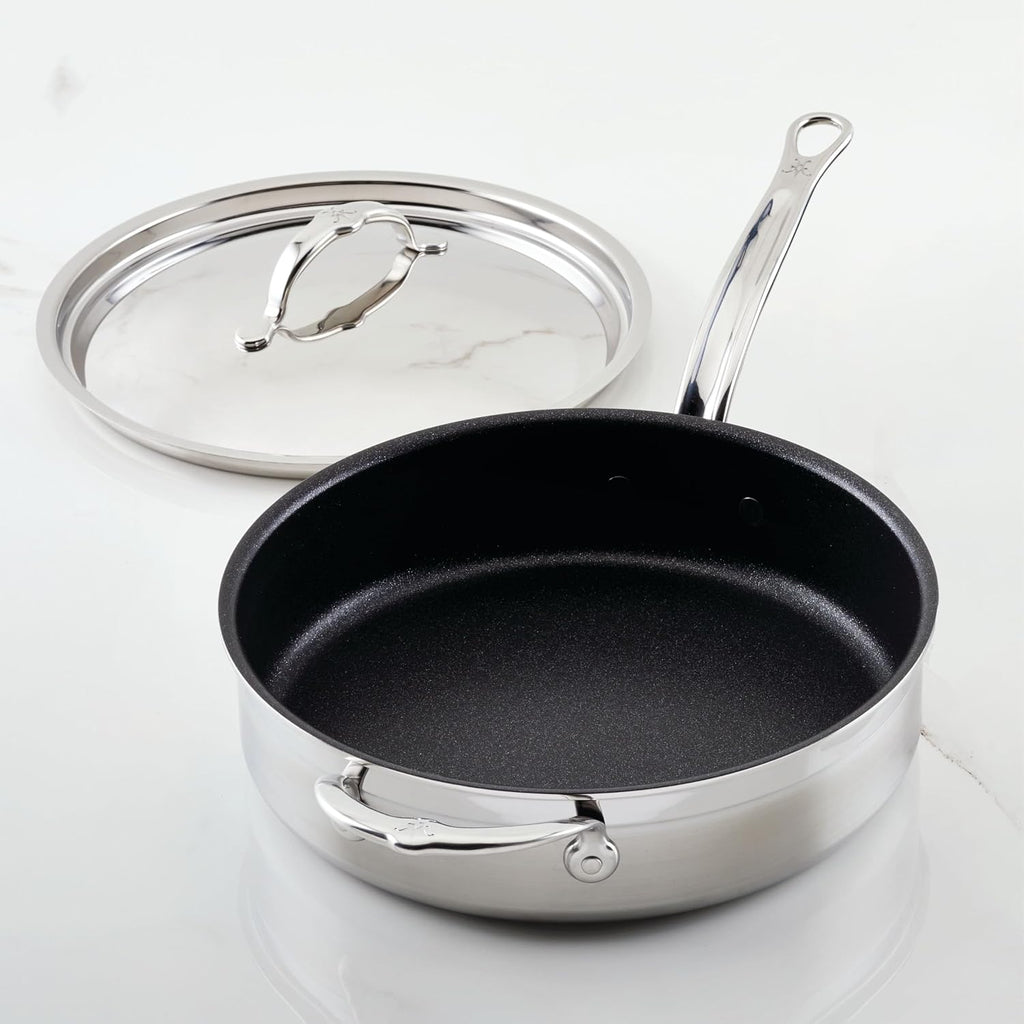 Hestan ProBond Forged TITUM - Professional Clad Stainless Steel, Nonstick, Saute Pan with Lid, 3.5-Quart, Induction Compatible, Made without PFOAs