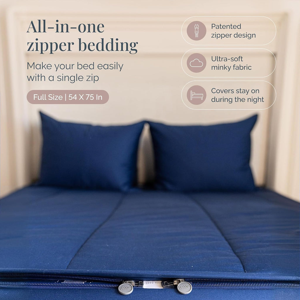 Beddy's All in One Bed in a Bag Zipper Bedding Set, Bottom Sheet, Cuddle Blanket, Comforter, Pillowcase(s) & Sham(s), Minky Interior Sheets with Comforter, Zip Bedding for Dorms, Bunks, Kids & Adults