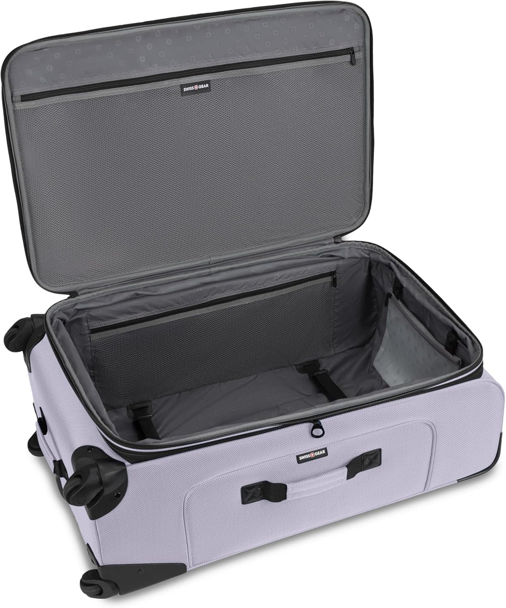 SWISSGEAR Sion Softside Expandable Spinner Luggage Durable Lightweight Travel Suitcase, Evening Haze, Checked-Large