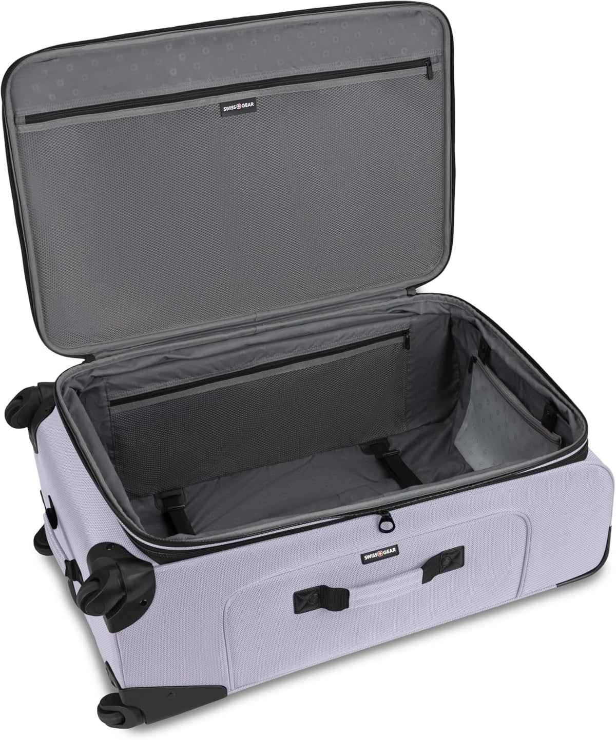SWISSGEAR Sion Softside Expandable Spinner Luggage Durable Lightweight Travel Suitcase, Evening Haze, Checked-Large