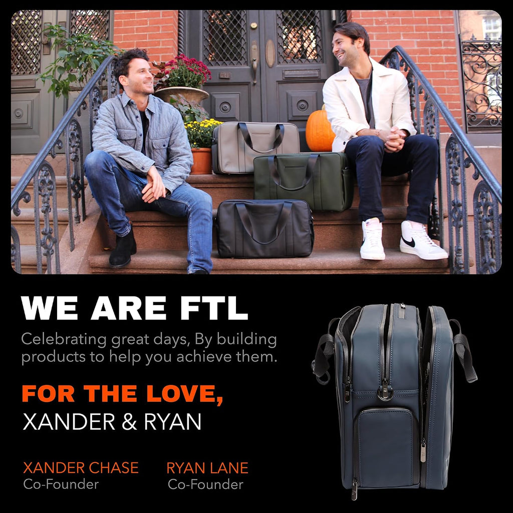 The FTL Pro Mens Travel Bag - 30L Premium Work to Gym Weekender Duffel with Garment Bag, Shoe Space & 18' Laptop Sleeve - Organized Athletic Business Carry On Hybrid, Fits Under Airplane Seat - Blue