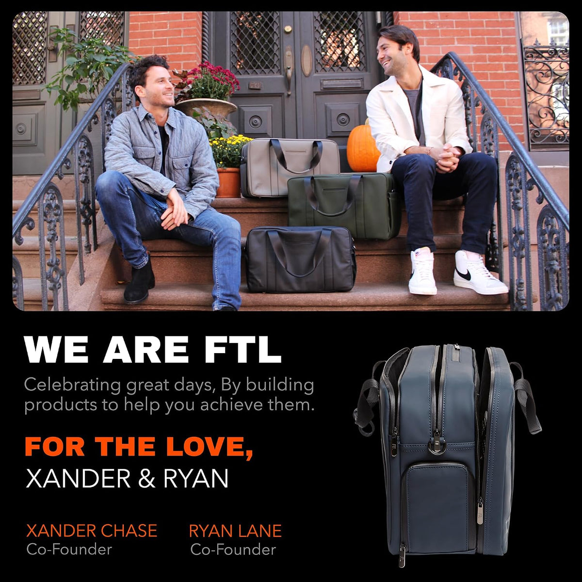The FTL Pro Mens Travel Bag - 30L Premium Work to Gym Weekender Duffel with Garment Bag, Shoe Space & 18' Laptop Sleeve - Organized Athletic Business Carry On Hybrid, Fits Under Airplane Seat - Blue