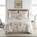 Levtex Home - Caspian Sea Neutral Quilt Set - Full/Queen Quilt (88x92in.) + Two Standard Pillow Shams (26x20in.) - Coastal - Taupe, Cream, Grey - Reversible - Cotton Fabric