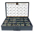 Titan Industrial Supply-1275 Piece Grade 8 Yellow Zinc Nut Bolt Washer Assortment, Hex Head Cap Screws, Flat and Lock Washers, Hex Nuts, Coarse Thread USS Kit