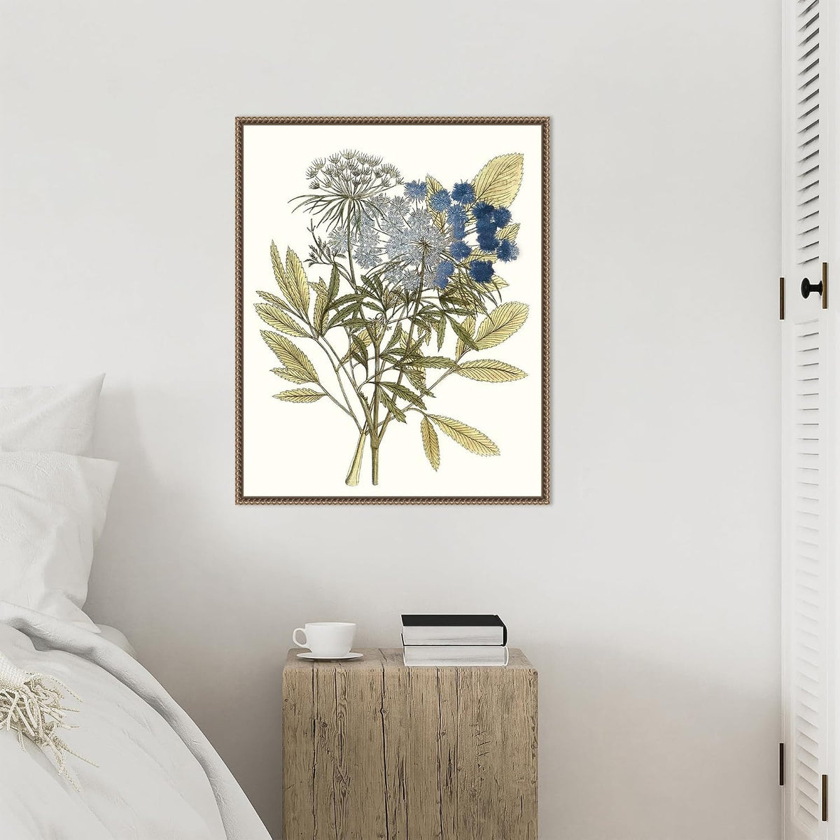 Amanti Art Framed Canvas Wall Art 28x23 Lacy Leaves I, Framed Wall Art Canvas, Flowers Artwork, Traditional Decor, Medium Poster Painting for Living Room, Bedroom, Bathroom, Kitchen, Office or