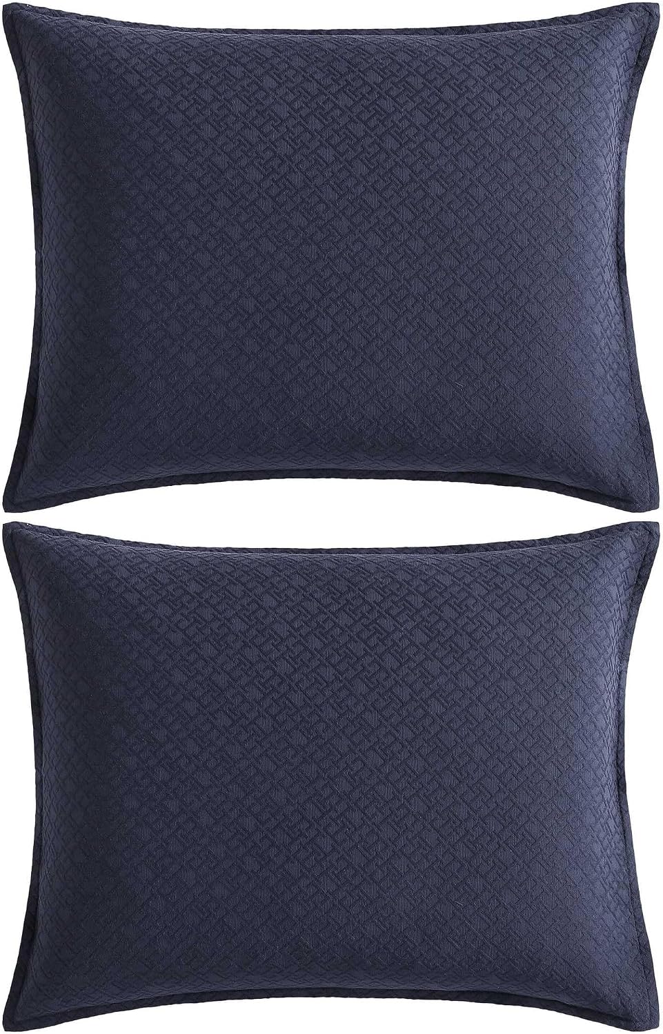 Tommy Hilfiger - Comforter Set, Luxuriously Soft Cotton Matelassé Bedding with Matching Shams, Textured Design (Monogram Navy, King)