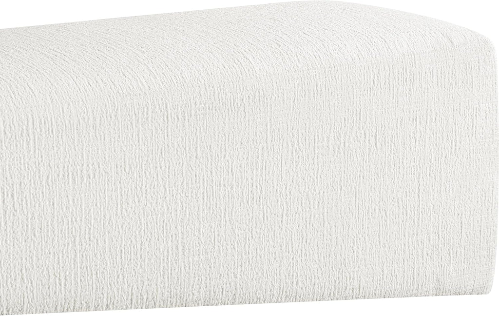 Meridian Furniture 22058Cream Alora Collection Art Deco Bench with Soft Cream Polyester Fabric, Black Finish Solid Wood Frame, 60.5' W x 18' D x 18' H, Cream