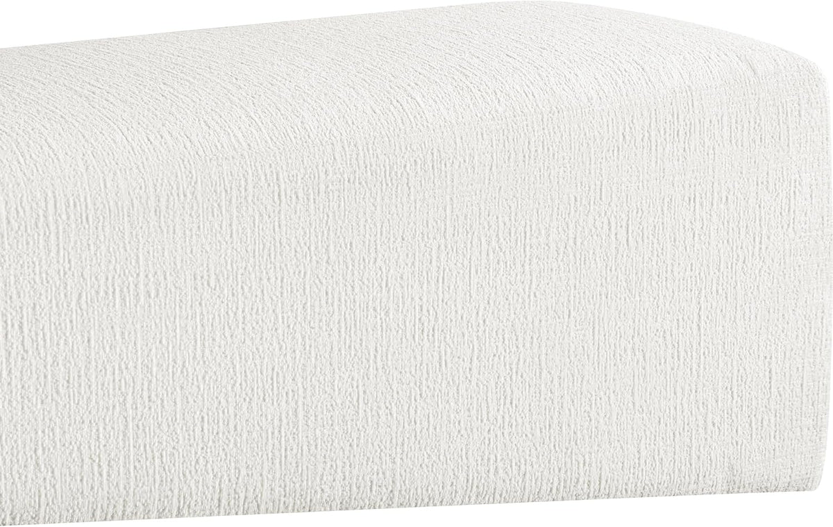 Meridian Furniture 22058Cream Alora Collection Art Deco Bench with Soft Cream Polyester Fabric, Black Finish Solid Wood Frame, 60.5' W x 18' D x 18' H, Cream