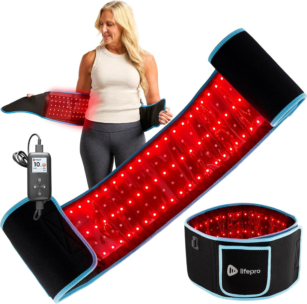 Lifepro Red Light Therapy Belt – Infrared Red Light Therapy for Body, Back Pain and Shoulder - 660nm & 850nm Near Infrared Heating Pad – Adjustable & Portable for Wellness & Relaxation