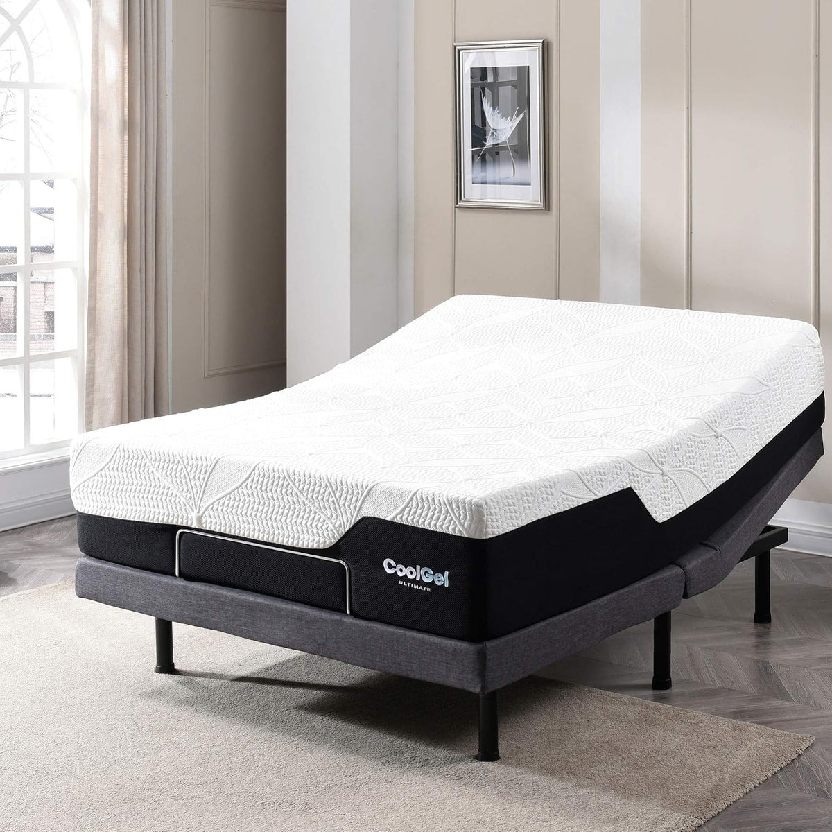 COOL GEL Chill Memory Foam 14-Inch Mattress with Pillow, CertiPUR-US Certified, Mattress in a Box, Twin, White