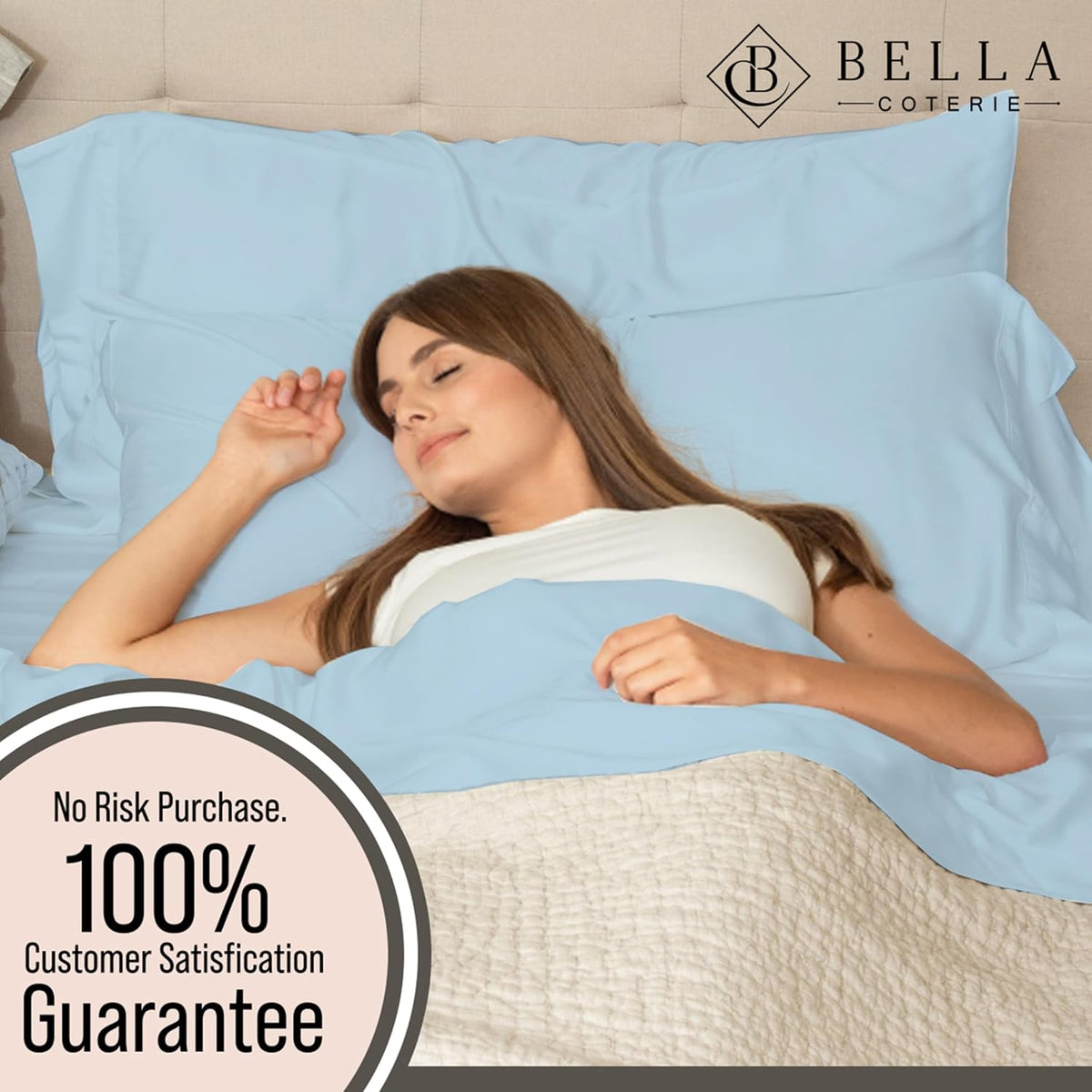 Bella Coterie Luxury Bamboo Viscose King Size Sheet Set | 100% Organically Grown | Ultra Soft | Cooling for Hot Sleepers | 18' Deep Pocket [Coastal Blue]
