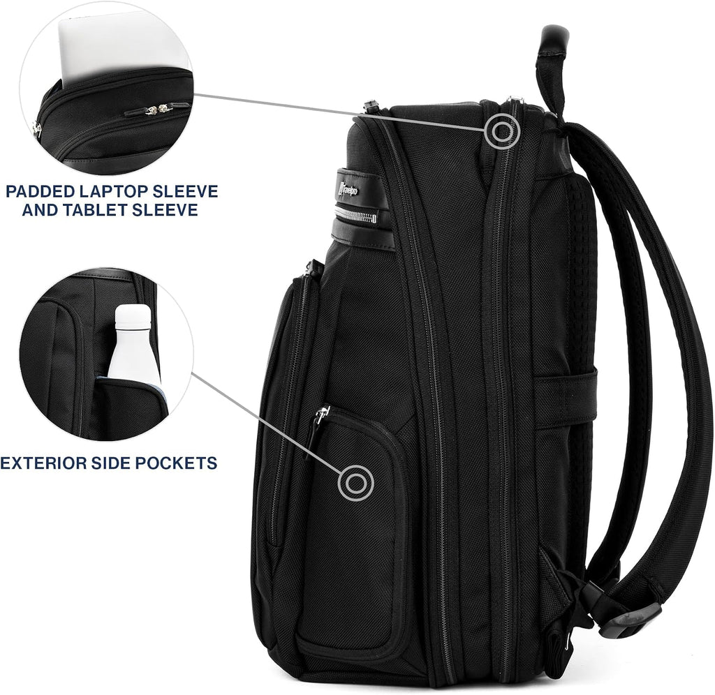 Travelpro Platinum Elite Business Laptop Travel Backpack, Fits up to 16 Inch Laptop, Water Resistant, Men and Women, Black