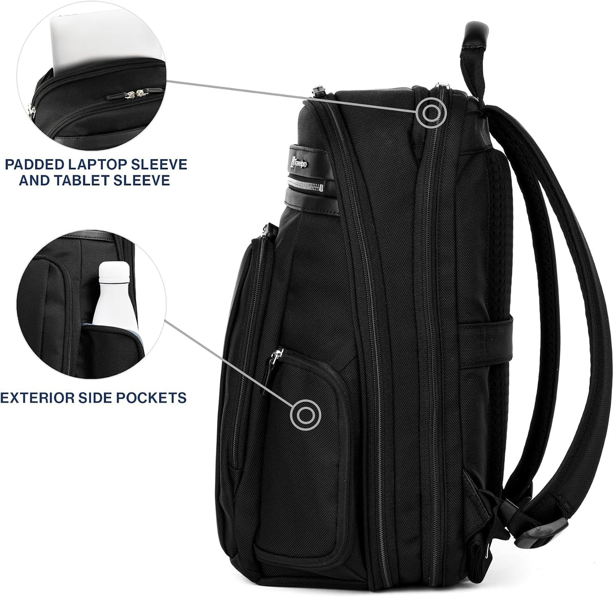 Travelpro Platinum Elite Business Laptop Travel Backpack, Fits up to 16 Inch Laptop, Water Resistant, Men and Women, Black