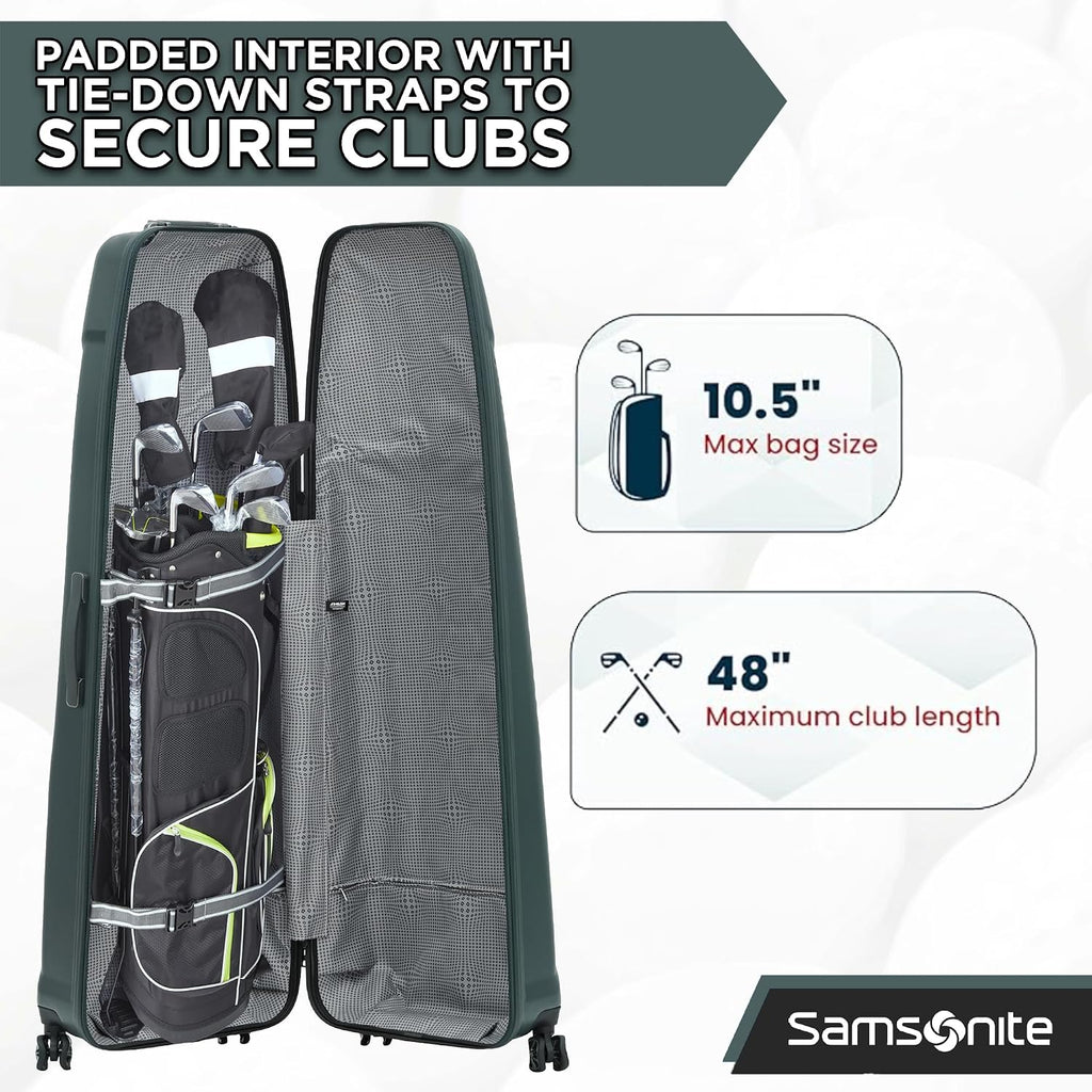 Samsonite Tour Pro Golf Travel Bags for Airlines, Hard Shell Golf Travel Case with Durable ABS, 360° Multi-Directional Shark Wheels, Lightweight Golf Club Travel Bag