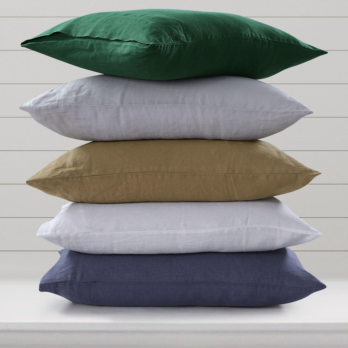 Tribeca Living 100% French Linen 4-Piece Bed Sheet Set, Jade Green, Queen Sheets - Extra Deep Pocket Bed Sheet Set, European Flax Certified, Garment Washed, Solid