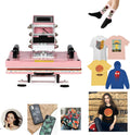12' x 15' Semi-auto Heat Press Machine for T-Shirts, Auto Open & Slide-Out Base, Clamshell Style, Digital Sublimation Printer for Vinyl, DIY & Small Business (Pink, L12 * W15)