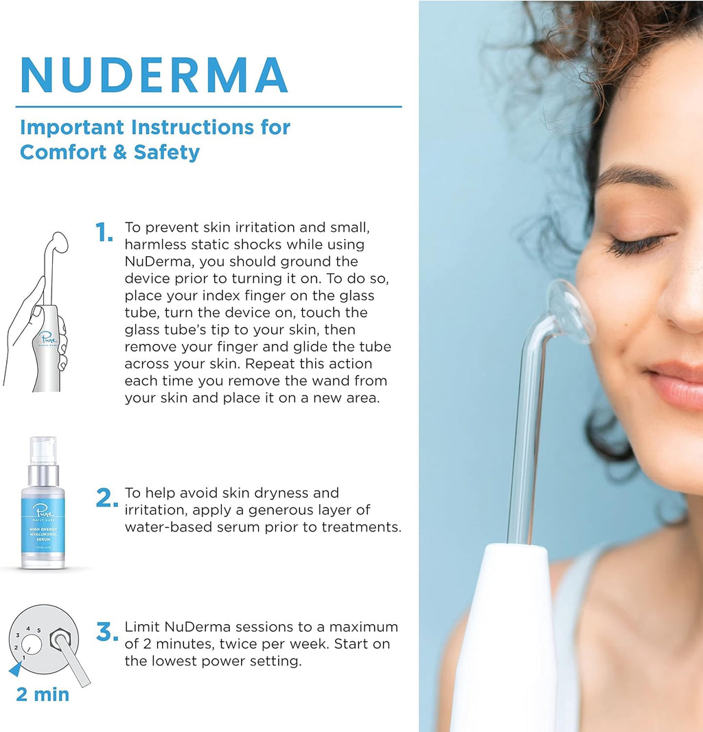 Pure Daily Care NuDerma Clinical Portable Skin Therapy Wand, Machine with 6 Fusion Neon + Argon Wands – Anti Aging - Clarifying - Skin Tightening & Radiance - Wrinkle Reducing (Pack of 2)