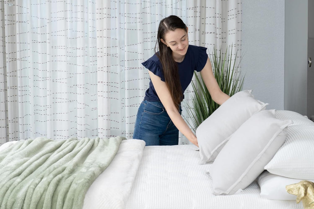 Queen Zipper Bedding Set with Patented Removable Zipper Sheets, Breathable Cotton, Durable Construction, All in one Bedding Set