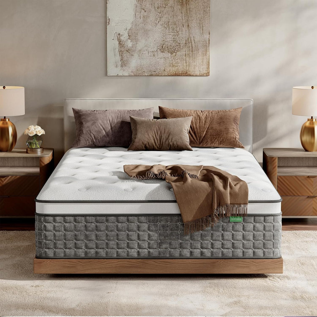 Twin XL Mattress, Medium Firm 12 Inch - Memory Foam & Pocket Springs for Back Pain Relief, Fiberglass Free, Motion Isolation, CertiPUR-US & Oeko-TEX Certified