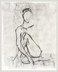 Amanti Art Framed Canvas Wall Art 28x23 Embellished Nude Contour Sketch II by Ethan Harper, Framed Wall Art Canvas, Abstract Artwork, Traditional Decor, Medium Poster Painting for Living Room,