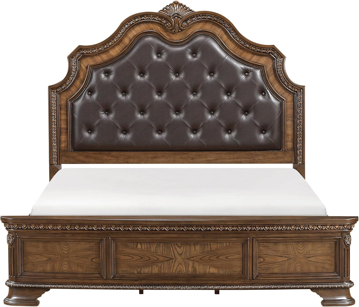 New Traditional 3pc Bedroom Set King Size Bed and Two Nightstands Dark Brown Finish Formal Design Wooden Furniture