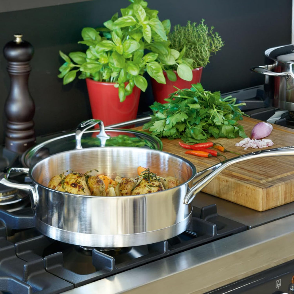 Demeyere Atlantis 2.6-Quart Sauté Pan with Lid