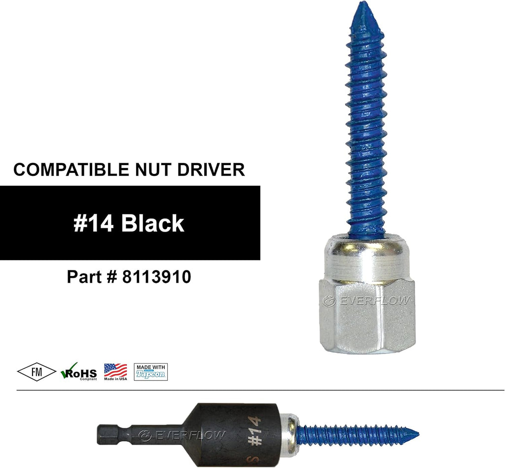 Everflow Sammys 8059957-50 CST 20 3/8 Inch Screw Vertically Threaded Rod Anchor Designed for Concrete Structure, Steel, Zinc Finish, Corrosion Resistance, 5/16 x 1-3/4 Inch Screw Length (pack of 50)