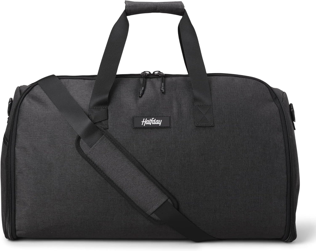 Halfday Convertible 2-in-1 Garment Duffel Weekender Bag 45L: Wrinkle-Free Travel (Hanging Suit Compartment, Shoe Pockets, Trolley Sleeve), Durable & Water-Resistant Carry-on, Shadow
