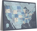 Detailed US Travel Map with Push Pins on Canvas - 35 x 24 by Pin Adventure map