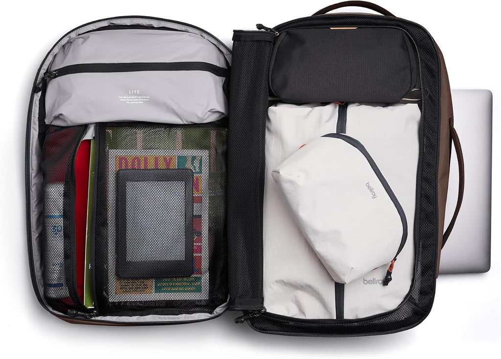 Bellroy Lite Travel Pack 30L (carry-on backpack, travel backpack for international travelers, with laptop pocket, interior packing cells and tuck-away shoulder straps) - RiverRock