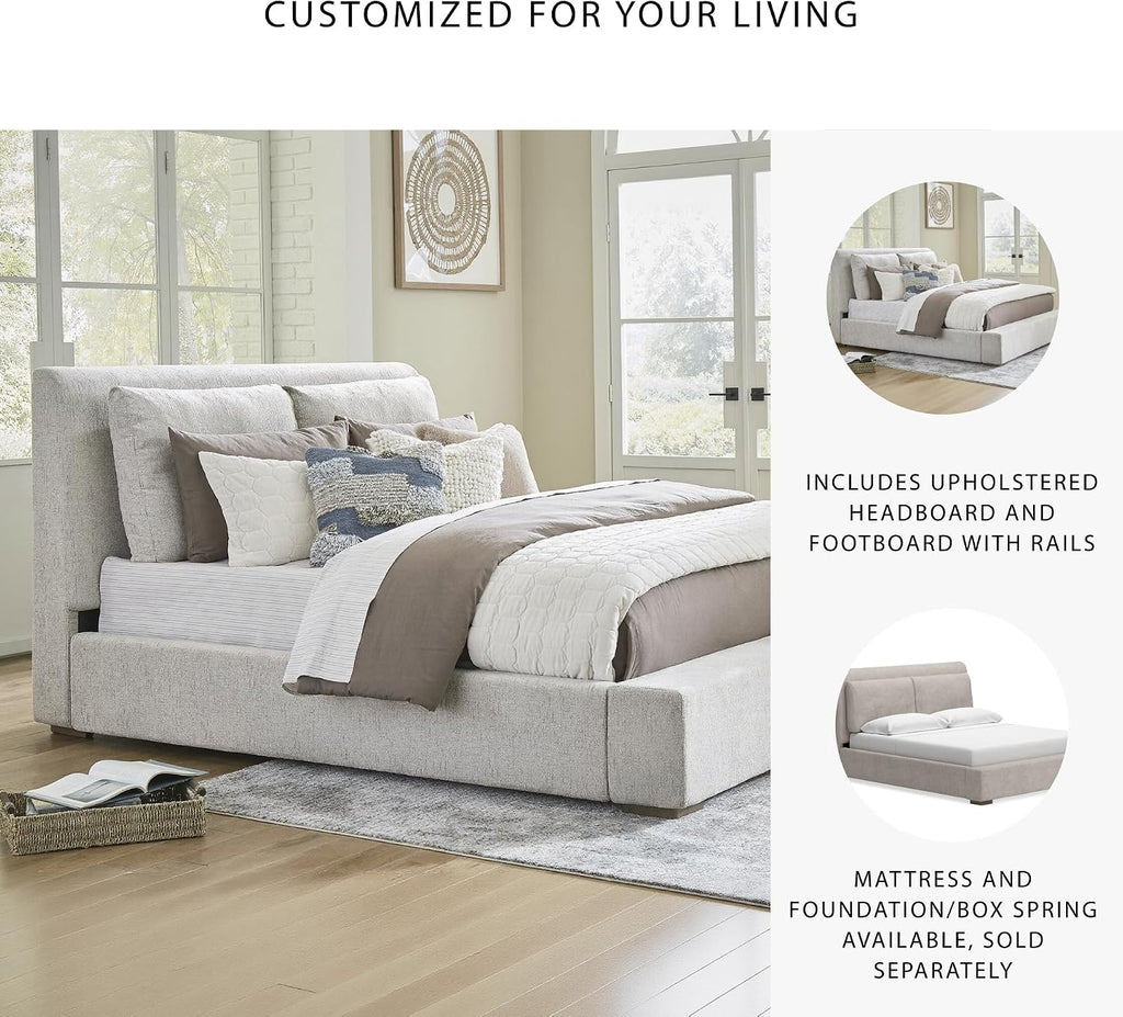 Signature Design by Ashley Cabalynn Casual California King Upholstered Bed, Foundation or Box Spring Needed, Light Brown