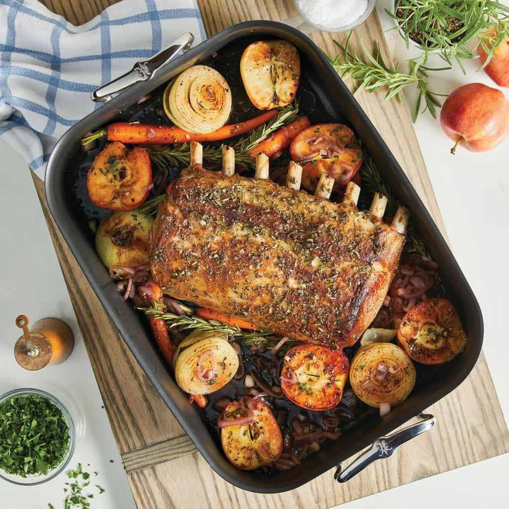 Hestan Provisions – 16.5' Classic Clad Nonstick Roasting Pan with Stainless Steel Rack