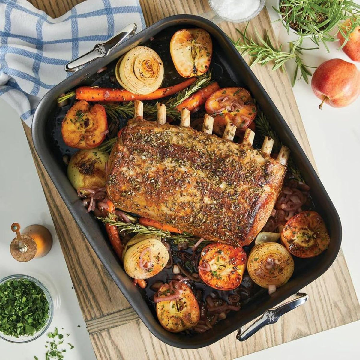 Hestan Provisions – 16.5' Classic Clad Nonstick Roasting Pan with Stainless Steel Rack