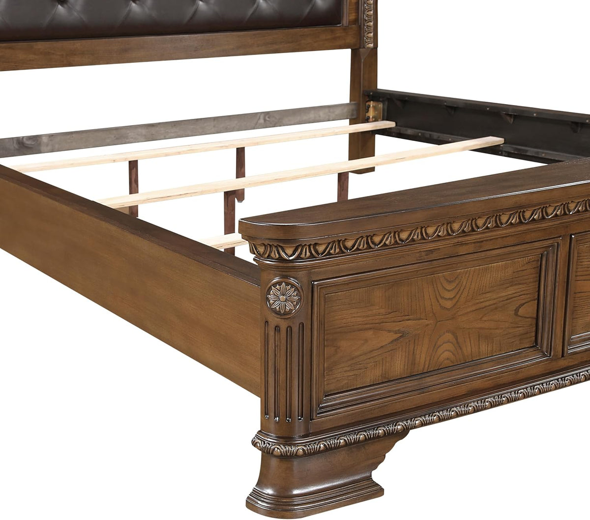 New Traditional 3pc Bedroom Set King Size Bed and Two Nightstands Dark Brown Finish Formal Design Wooden Furniture
