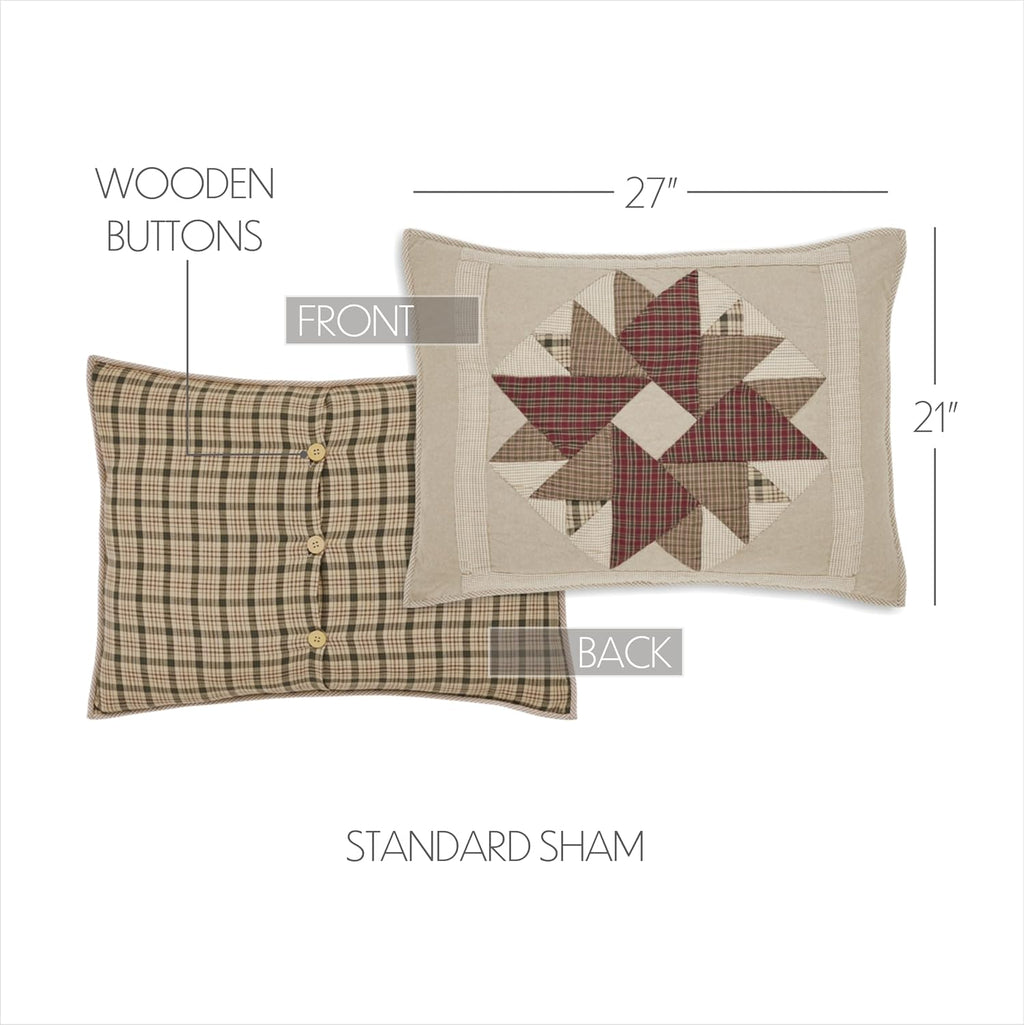 VHC Brands Cider Mill 3 Piece Quilt Set (1 Twin Quilt, 2 Standard Shams)