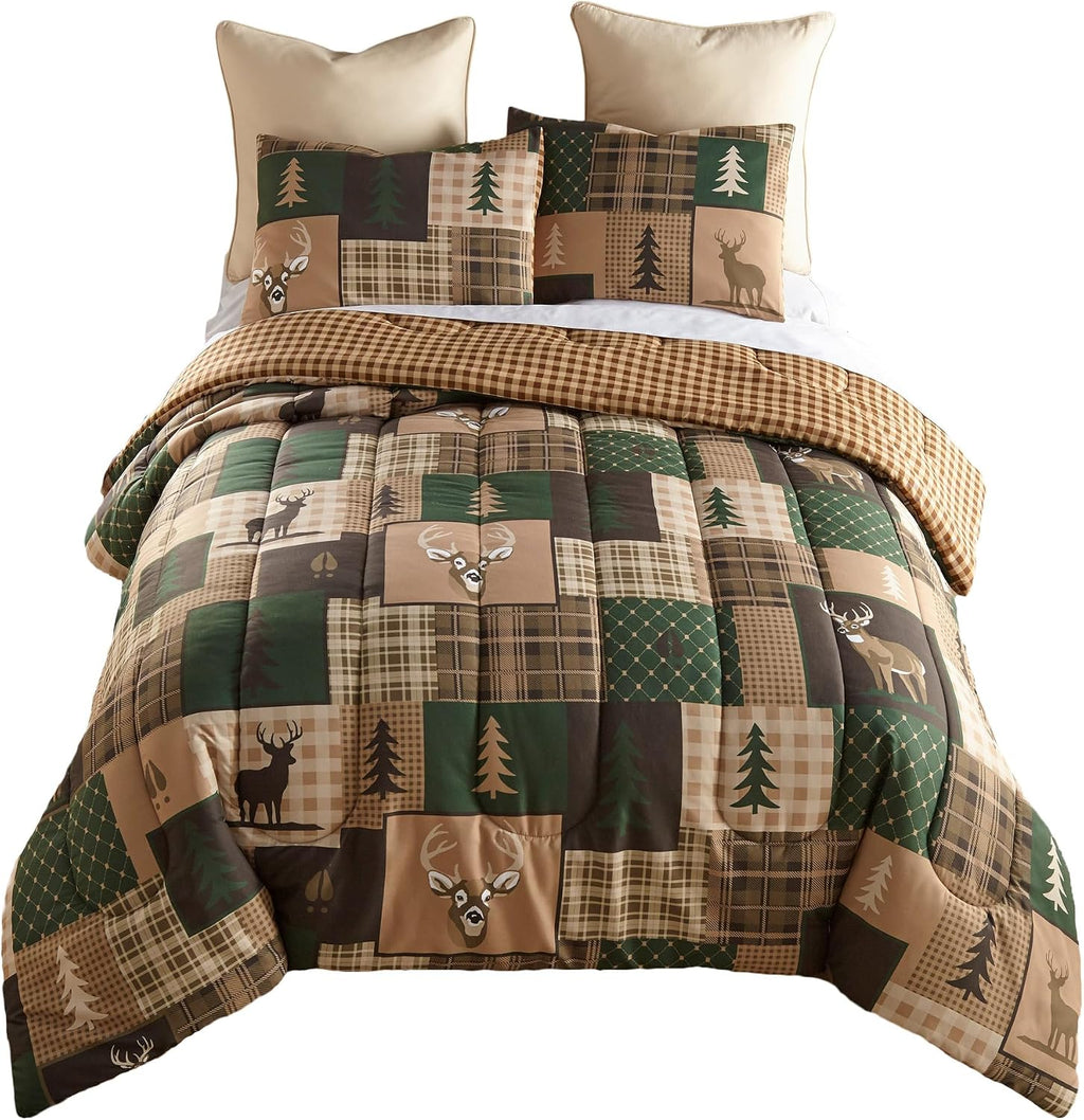Donna Sharp Green Forest-King Comforter Set, Measures 104 x 96, Includes 1 Comforter and 2 Standard Shams, Machine Washable