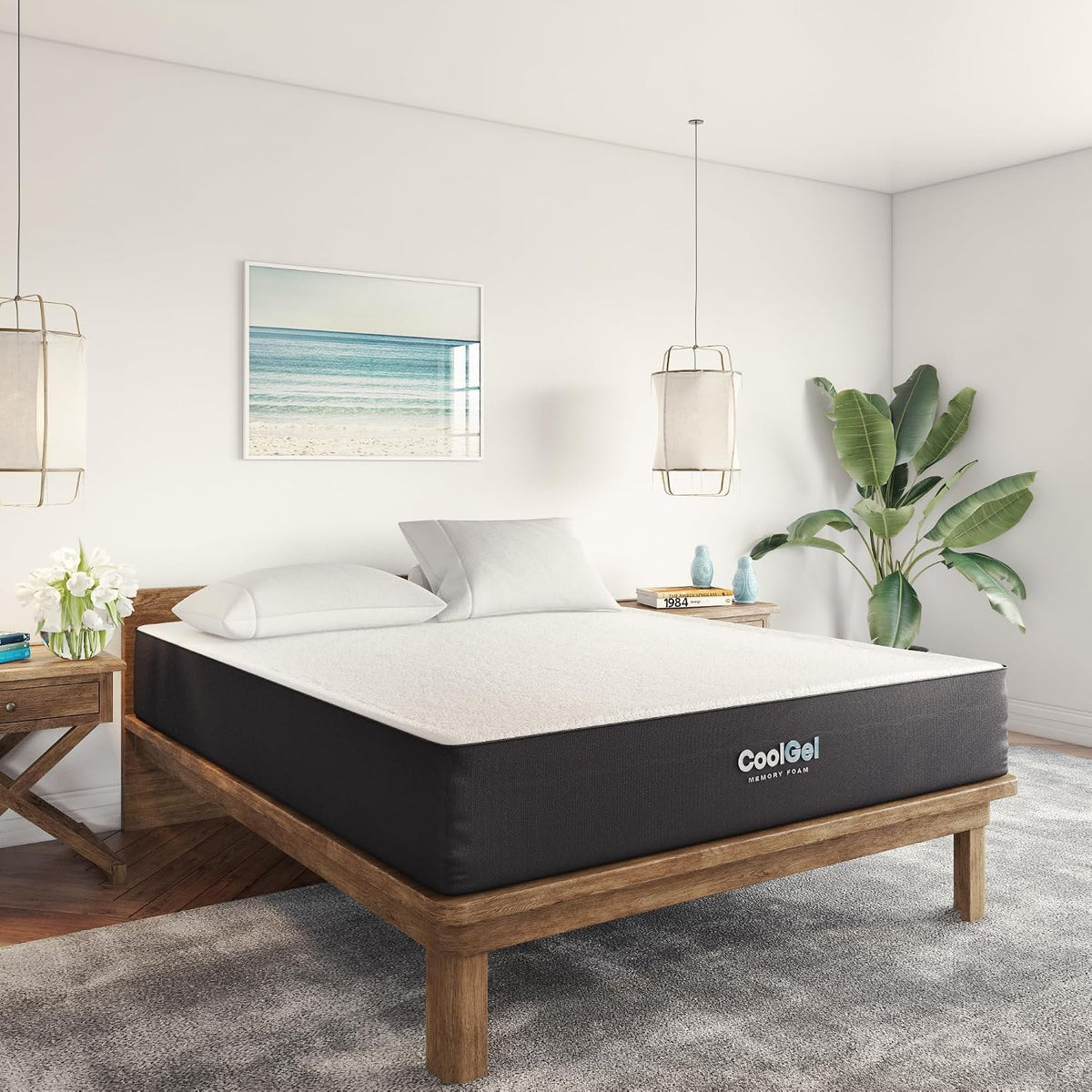 Classic Brands Cool Gel Chill Memory Foam 14-Inch Mattress with 2 BONUS Pillows |CertiPUR-US Certified |Bed-in-a-Box, Queen