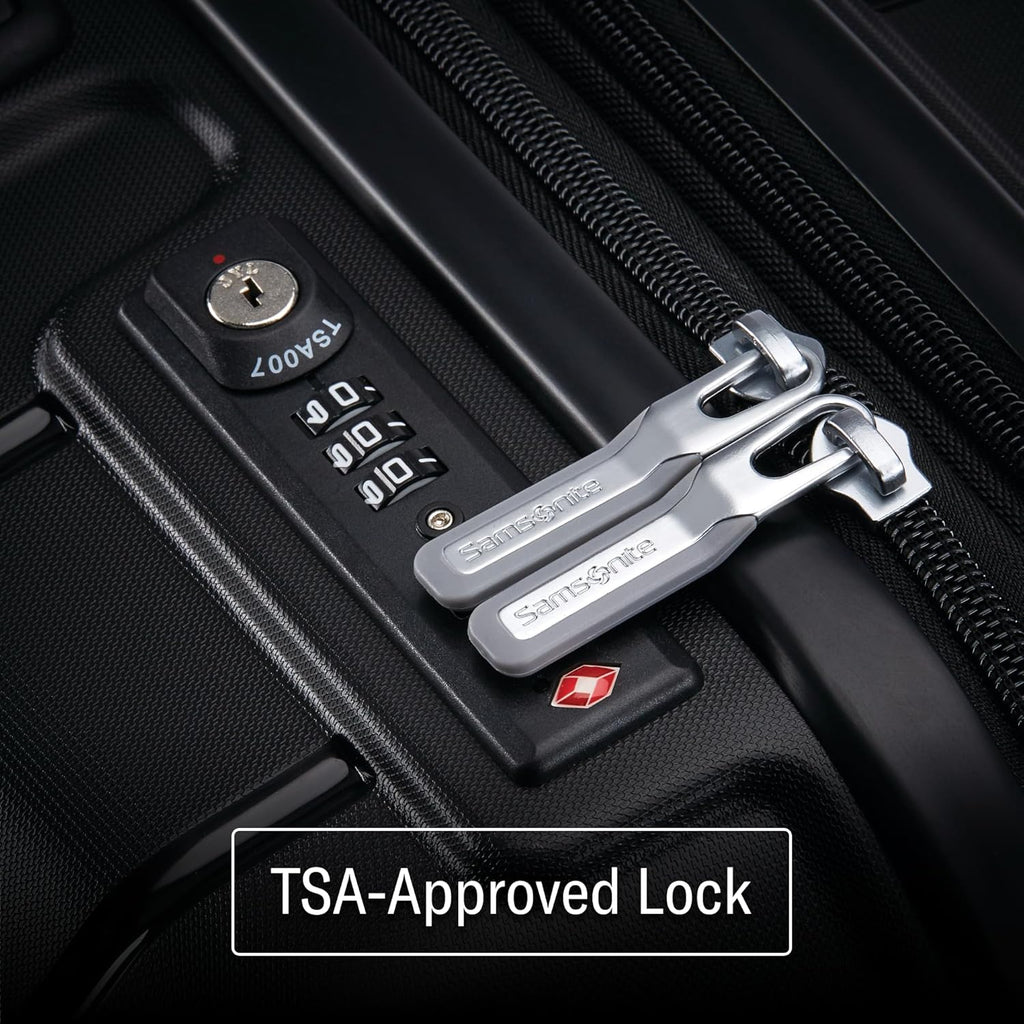 Samsonite Freeform 24-Inch Medium Luggage with Dual 360° Spinner Wheels - Checked Suitcase - TSA Lock, Airline-Approved - Durable Polypropylene Expandable Hardshell for Lightweight Travel - Black