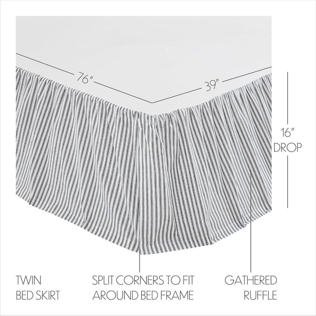 VHC Brands Sawyer Mill Black 8 Piece Twin Quilt Set (1 Quilt, 2 Standard Shams, 2 Standard Pillowcase, 2 Euro Shams, 1 Twin Bed Skirt)