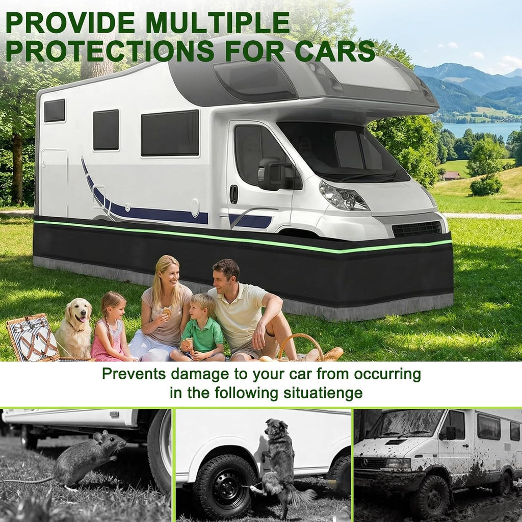 RV Skirting Kit 39.4x85.3 Ft, Easy Install Mobile Home Skirting with Felt Fabric - Wind & Weather Barrier for Travel Trailers, Campers & RVs - Thick Protective Wrap