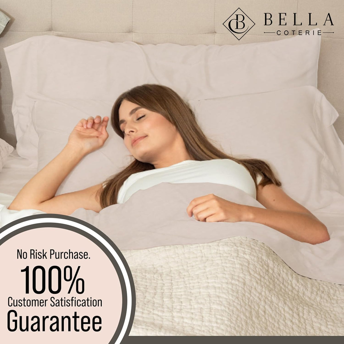 Bella Coterie Luxury Bamboo Viscose King Size Sheet Set | 100% Organically Grown | Ultra Soft | Cooling for Hot Sleepers | 18' Deep Pocket [Dune]