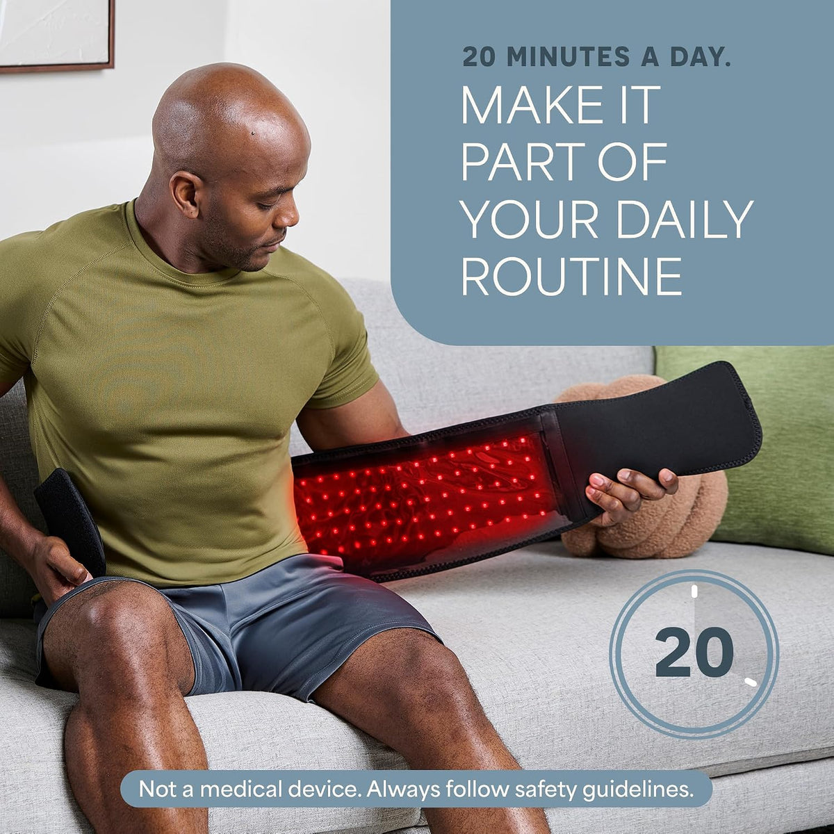 Lifepro Red Light Therapy Belt – Allevared Infrared Red Light Therapy for Body, Back Pain and Shoulder - 660nm & 850nm Near Infrared Heating Pad – Adjustable & Portable for Wellness & Relaxation