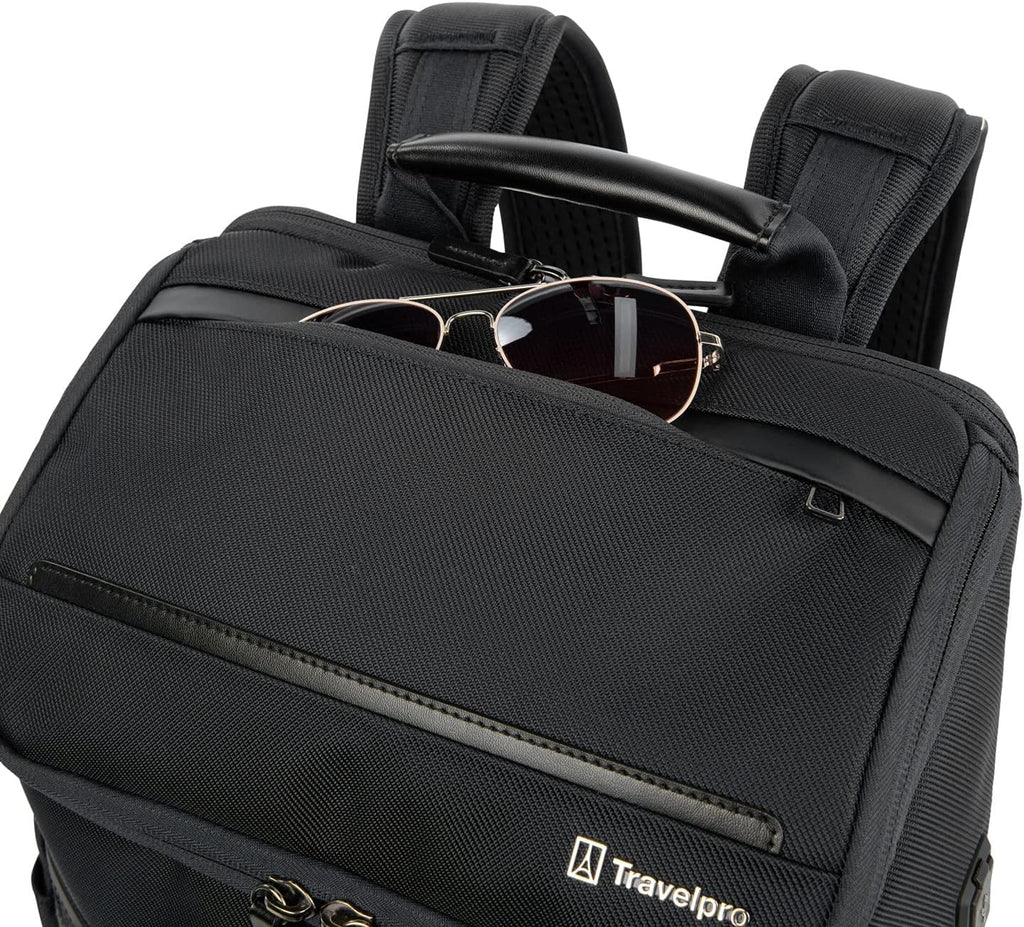 Travelpro Crew Executive Choice 3 Medium Top Load Backpack fits up to 15.6 Laptops and Tablets, USB A and C Ports, Men and Women, Jet Black