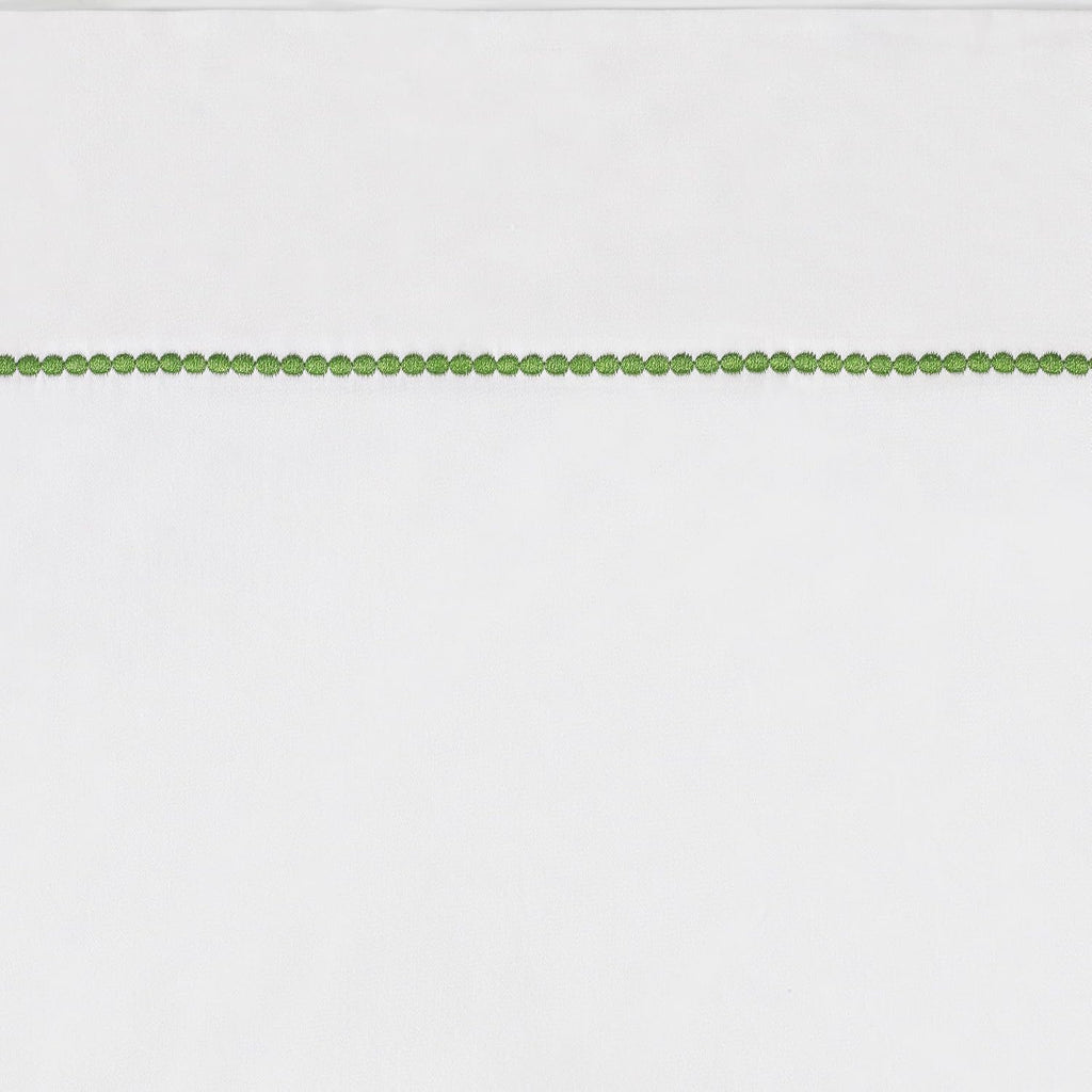 kate spade new york Dot Queen Sheet Set, 300 Thread Count and 100% Cotton, All Season 4 Piece Bedding Set, Machine Washable, White and Green