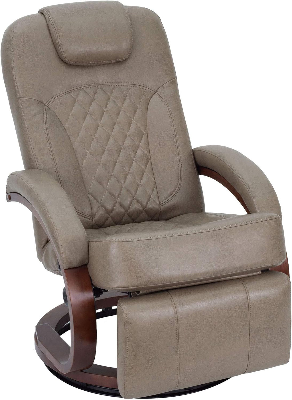 RecPro Nash 28' RV Euro Chair Recliner | Modern Design | RV Furniture | Swivel Base | Recliner Chair (1 Chair, Putty)