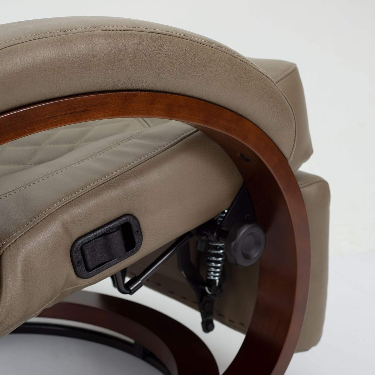 RecPro Nash 28' RV Euro Chair Recliner | Modern Design | RV Furniture | Swivel Base | Recliner Chair (1 Chair, Putty)