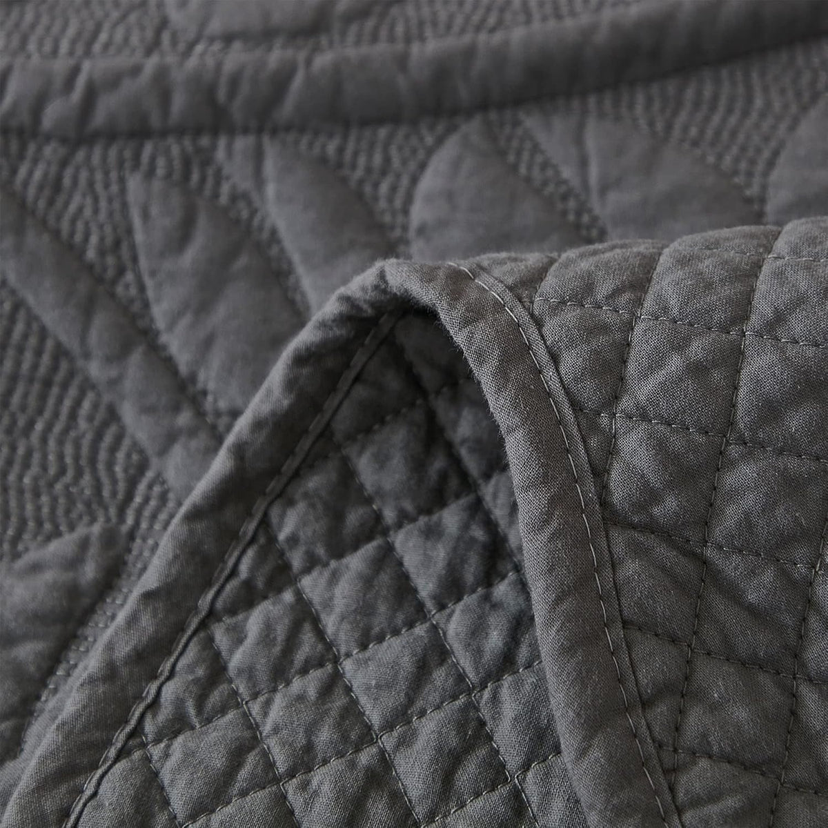 MarCielo 3-Piece 100% Cotton Oversized Bedspread Lightweight Quilt Coverlet Embroidery Farmhouse Bedding Set T0 (Dark Grey, Oversized King (118'x106'))